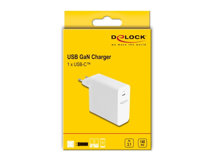 Delock Netzteil - GaN, USB-C, PD 3.1 - Wechselstrom