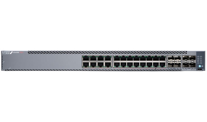 Juniper EX Series EX4100-24P - Switch - L3 - managed - 24 x 10/100/1000Base-T + 4 x 10 Gigabit (Uplink)