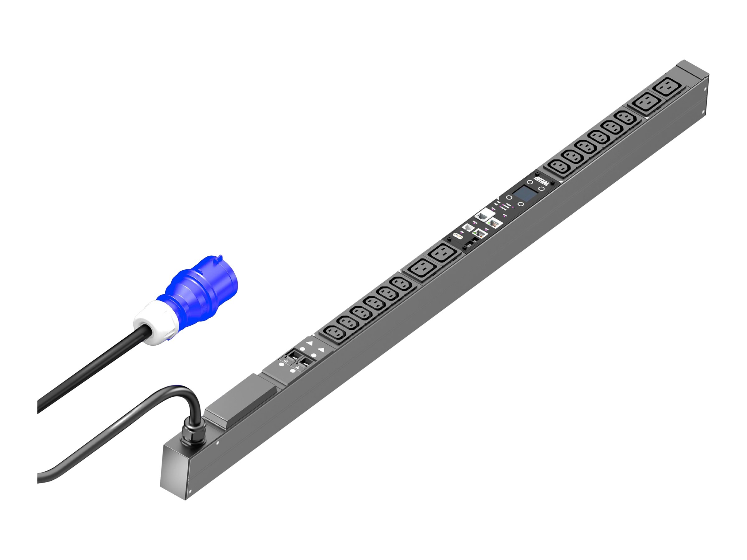 Rittal Stromverteilungseinheit (Rack - einbaufähig) - gemessen - Wechselstrom 230 V - 7.4 kW - 1-phasig - Ethernet 10/100/1000, USB, RJ-12 - Ausgangsanschlüsse: 16 (12 x IEC 60320 C13, 4 x IEC 60320 C19)