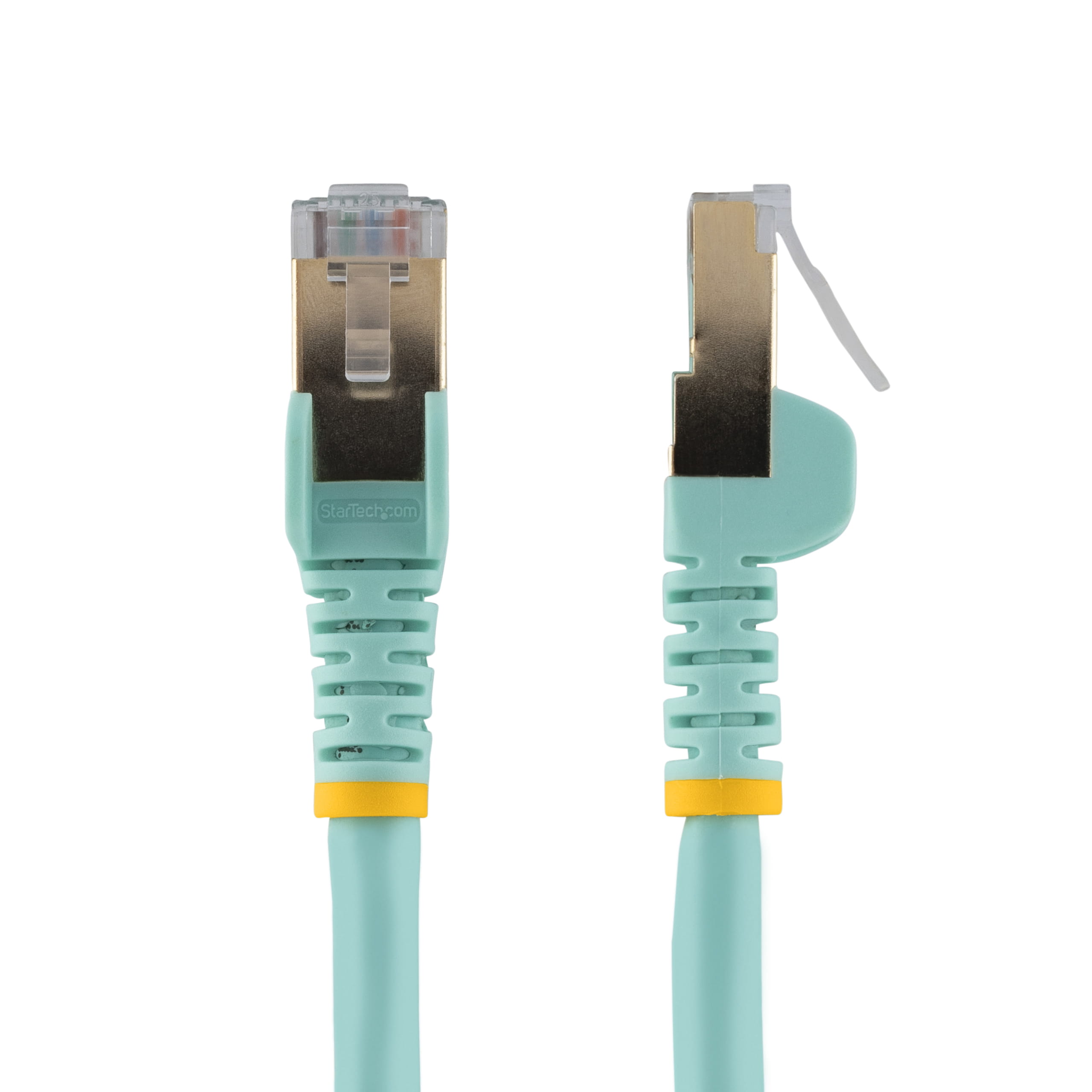 StarTech.com 7m CAT6A Ethernet Cable, 10 Gigabit Shielded Snagless RJ45 100W PoE Patch Cord, CAT 6A 10GbE STP Network Cable w/Strain Relief, Aqua, UL Certified Wiring/TIA - Category 6A - 26AWG (6ASPAT7MAQ)