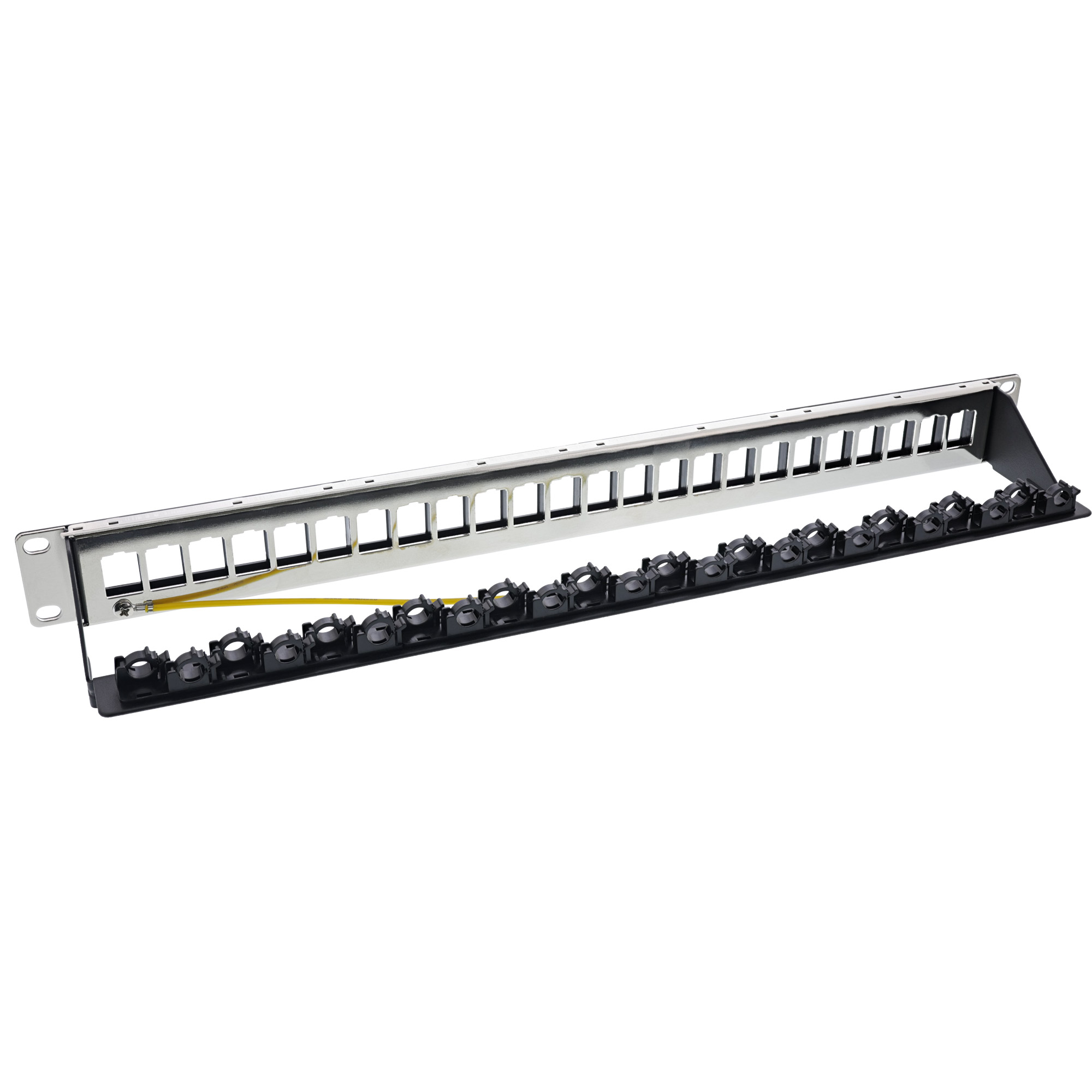 InLine Patchfeld 24-fach - Keystone Leerblech Patchpanel - 19" - 1HE - schwarz