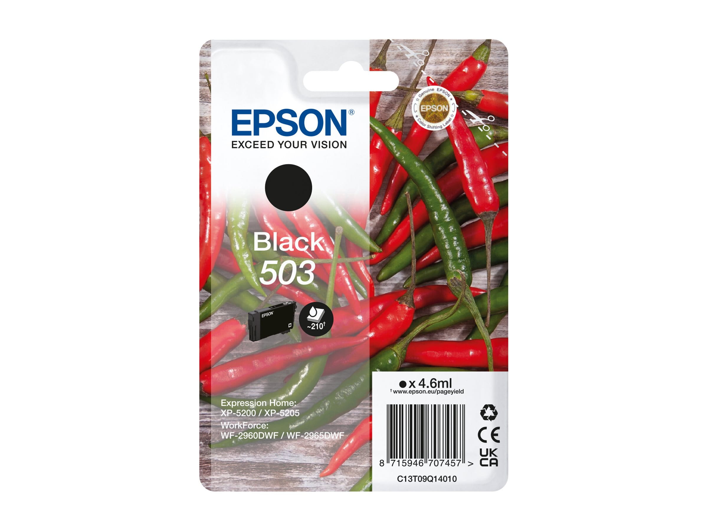 Epson 503 - 4.6 ml - Schwarz - original - Blisterverpackung