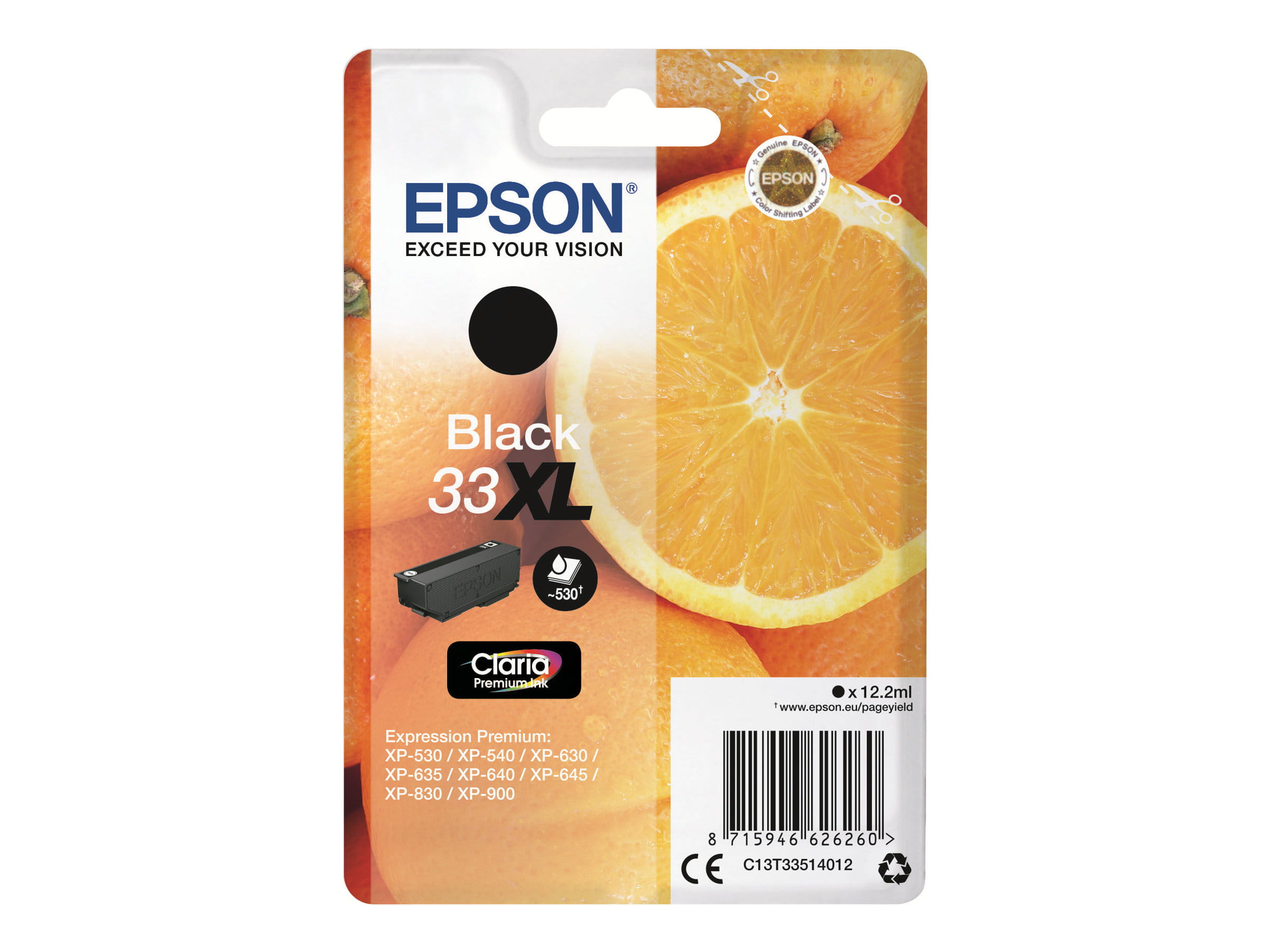 Epson 33XL - 12.2 ml - XL - Schwarz - original