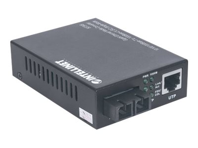 Intellinet Gigabit Ethernet Single Mode Media Converter, 10/100/1000Base-T to 1000Base-Lx (SC)