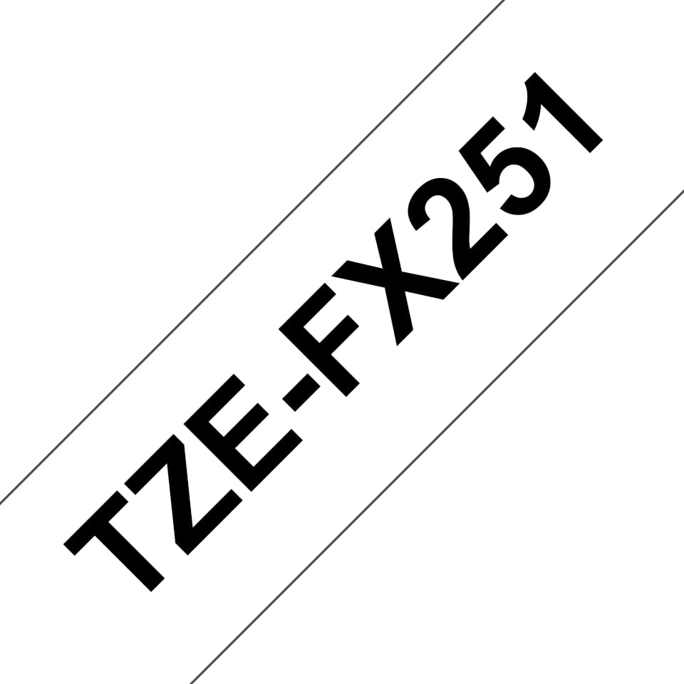 Brother TZe-FX251 - Klebstoff - Schwarz auf Weiß - Rolle (2,4 cm x 8 m)