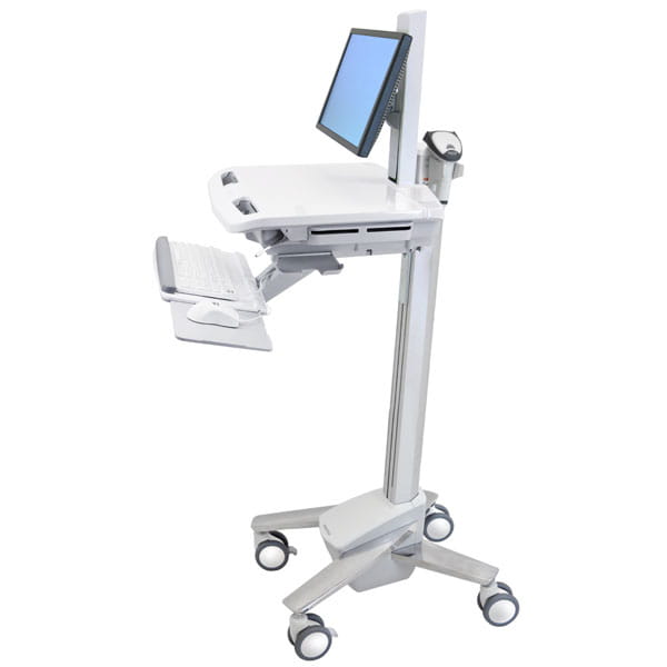Ergotron sv40 - Wagen - Konstante Krafttechnologie - für LCD-Display / PC-Ausrüstung - mit LCD-Drehpunkt - verriegelbar - medizinisch - Aluminium, verzinker Stahl, hochwertiger Kunststoff - Grau, weiß, Polished Aluminum - Bildschirmgröße: bis zu 61 