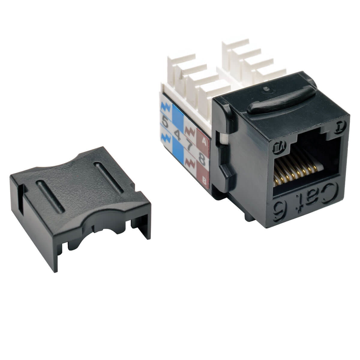 Tripp Eaton Tripp Lite Series Cat6/Cat5e 110 Punch Down Keystone Jack - Modulare Eingabe - CAT 6 - RJ-45 - Schwarz - TAA-konform (Packung mit 10)
