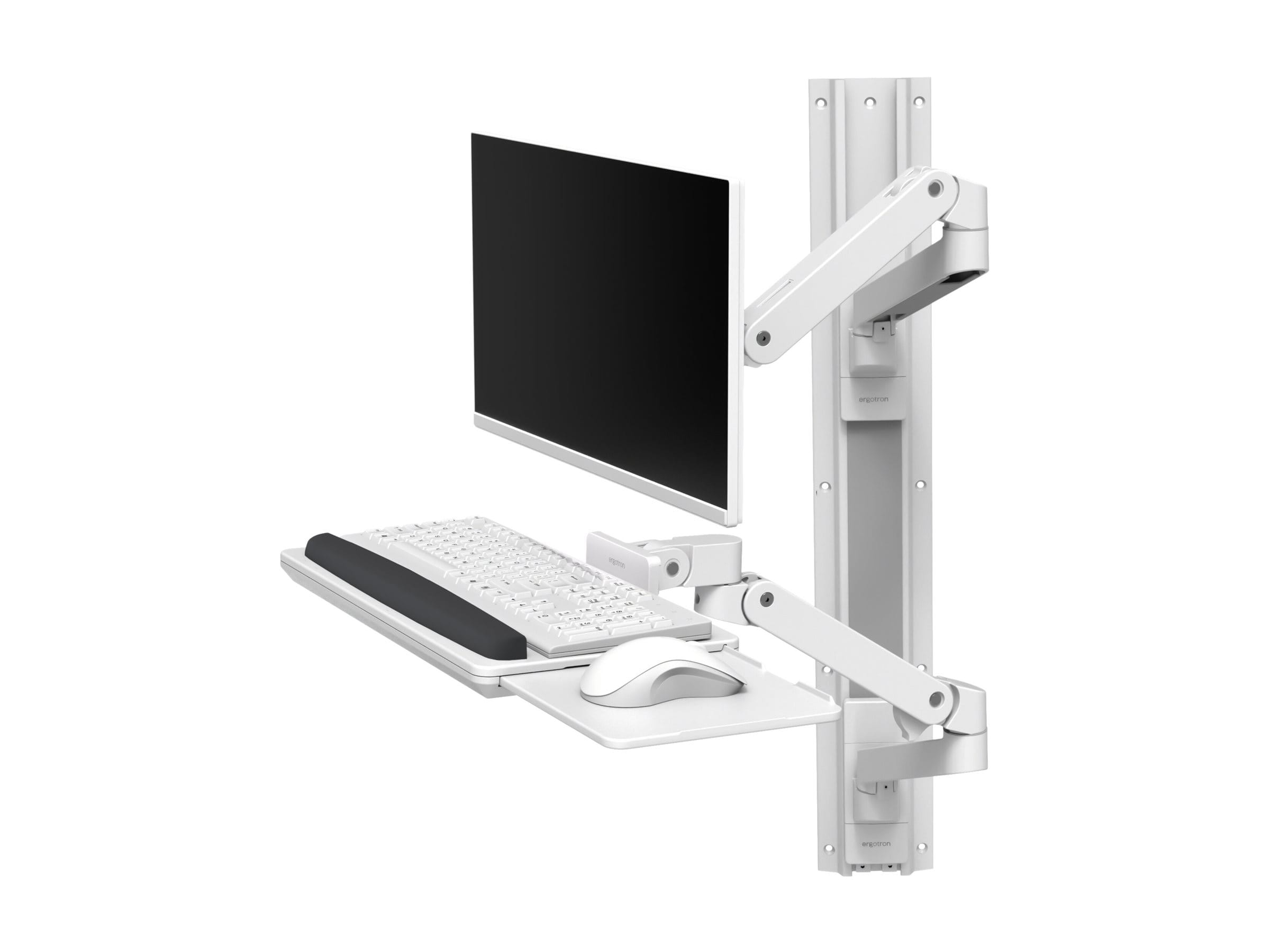 Ergotron LX Pro - Befestigungskit (2 Arme, 2 Aufsätze, Tastatur-Tablett, Mausablage zum Herausziehen, Maushalterung, 2 Wandhalterungssockel, Wandschiene 34", Wandbefestigung, 2 Kabelkanäle, Monitor-Schwenkarm, Tastaturdrehpunkt) - für LCD-Display / PC