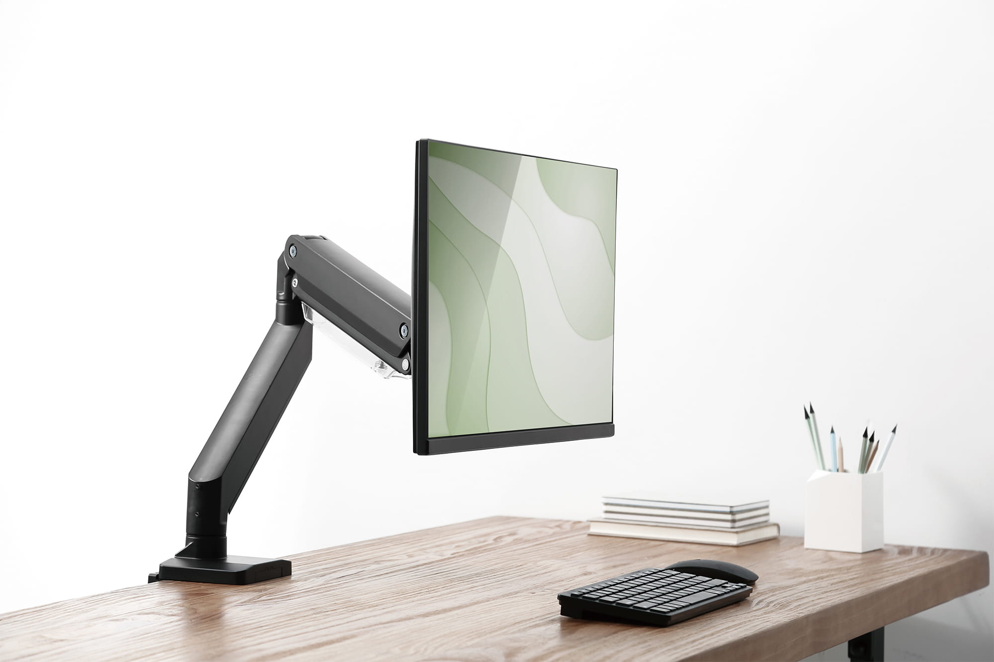 DIGITUS Single Monitorhalter mit Gasdruckfeder und Klemmbefestigung