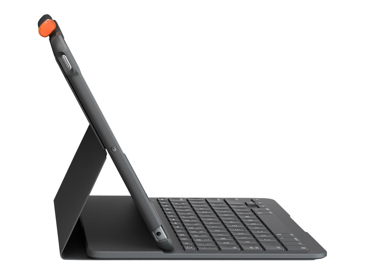Logitech Slim Folio - Tastatur und Foliohülle - kabellos - Bluetooth - QWERTZ - Schweizerisch - Graphite - für Apple 10.2-inch iPad (7. Generation, 8. Generation, 9. Generation)