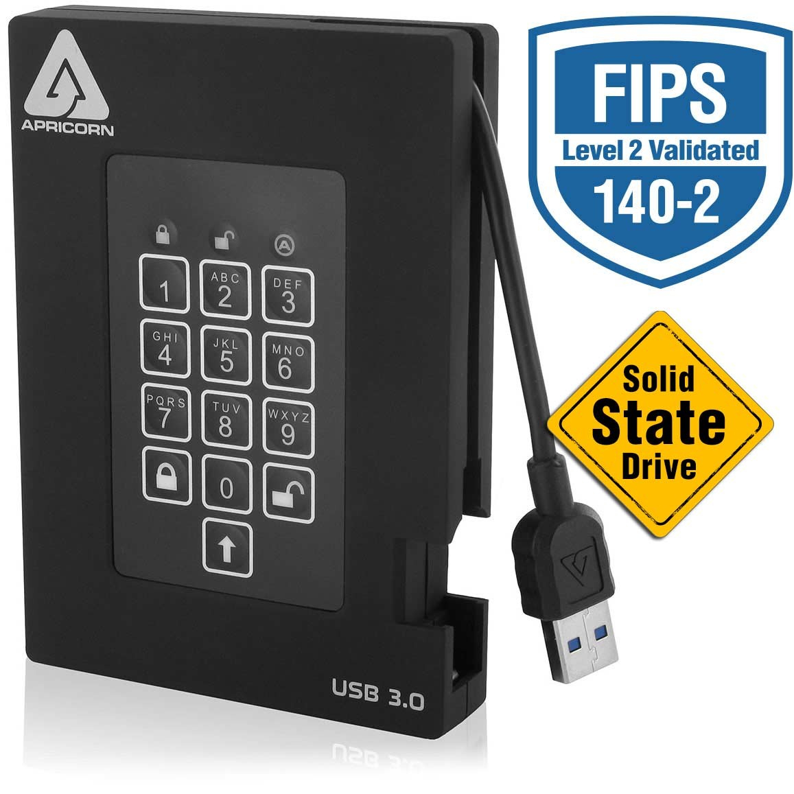 Apricorn Aegis Padlock Fortress A25-3PL256-S1000F - SSD - verschlüsselt - 1 TB - extern (tragbar)