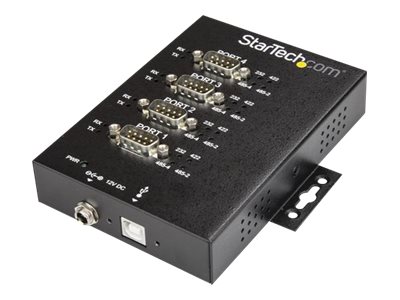 StarTech.com 4 Port Serieller Hub, USB auf RS232/RS485/RS422 Adapter - Industrieller USB 2.0 auf DB9 Konverter Hub - IP30 Schutzklasse - Hutschienenmontierbar, 15kV ESD Schutz (ICUSB234854I)