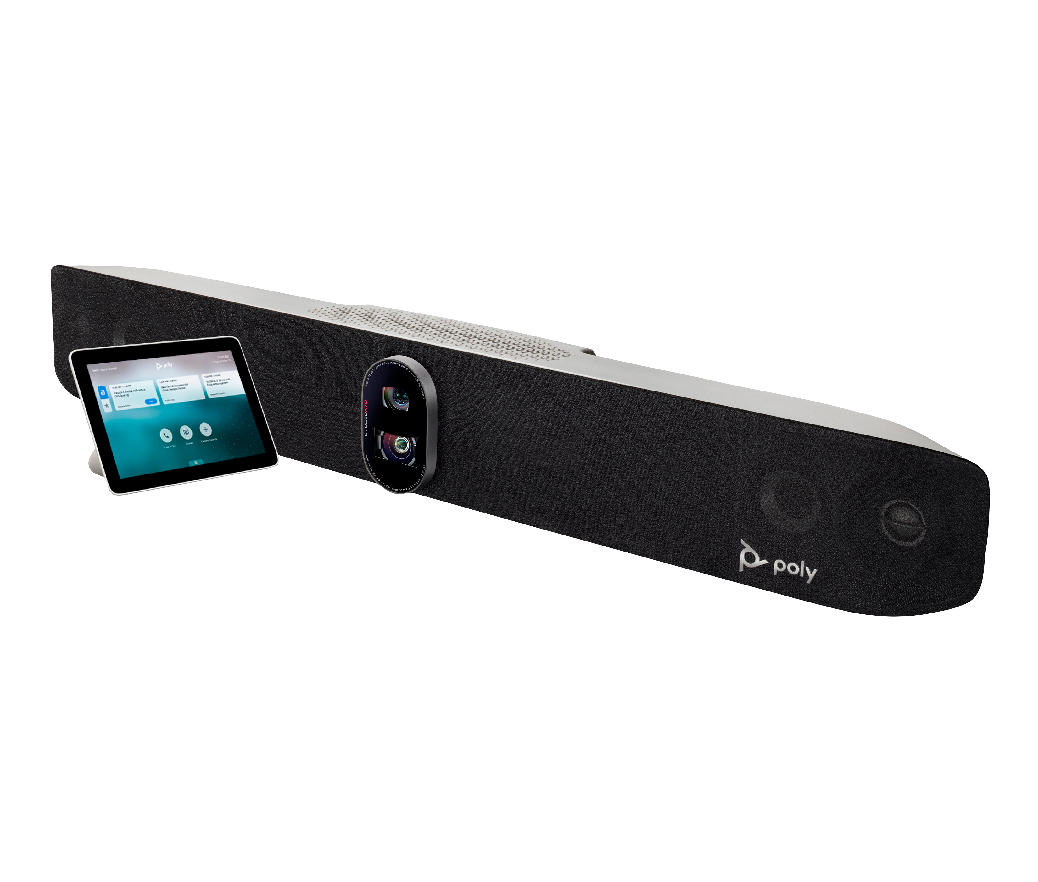 HPE HP Poly Studio X70 All-In-One-Videoleiste mit TC8 Controller-Kit, Videozusammenarbeit, 4K Ultra HD, 30 fps, 7,3x, Schwarz, Grau