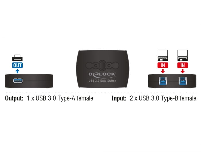 Delock USB 3.0 Sharing Switch 2 - 1 - USB-Umschalter