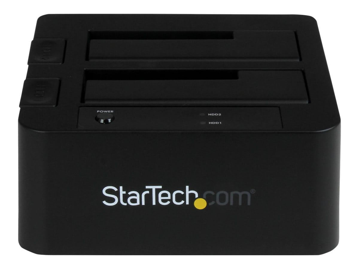 StarTech.com Dual-Bay USB 3.0 eSATA to SATA Hard Drive Docking Station, USB Hard Drive Dock, External 2.53.5 SATA IIIIII, SSDHDD Docking Station, Hot-Swap Hard Drive Bays - Top-Loading - Speicher-Controller - 2.5", 3.5" (6.4 cm, 8.9 cm)
