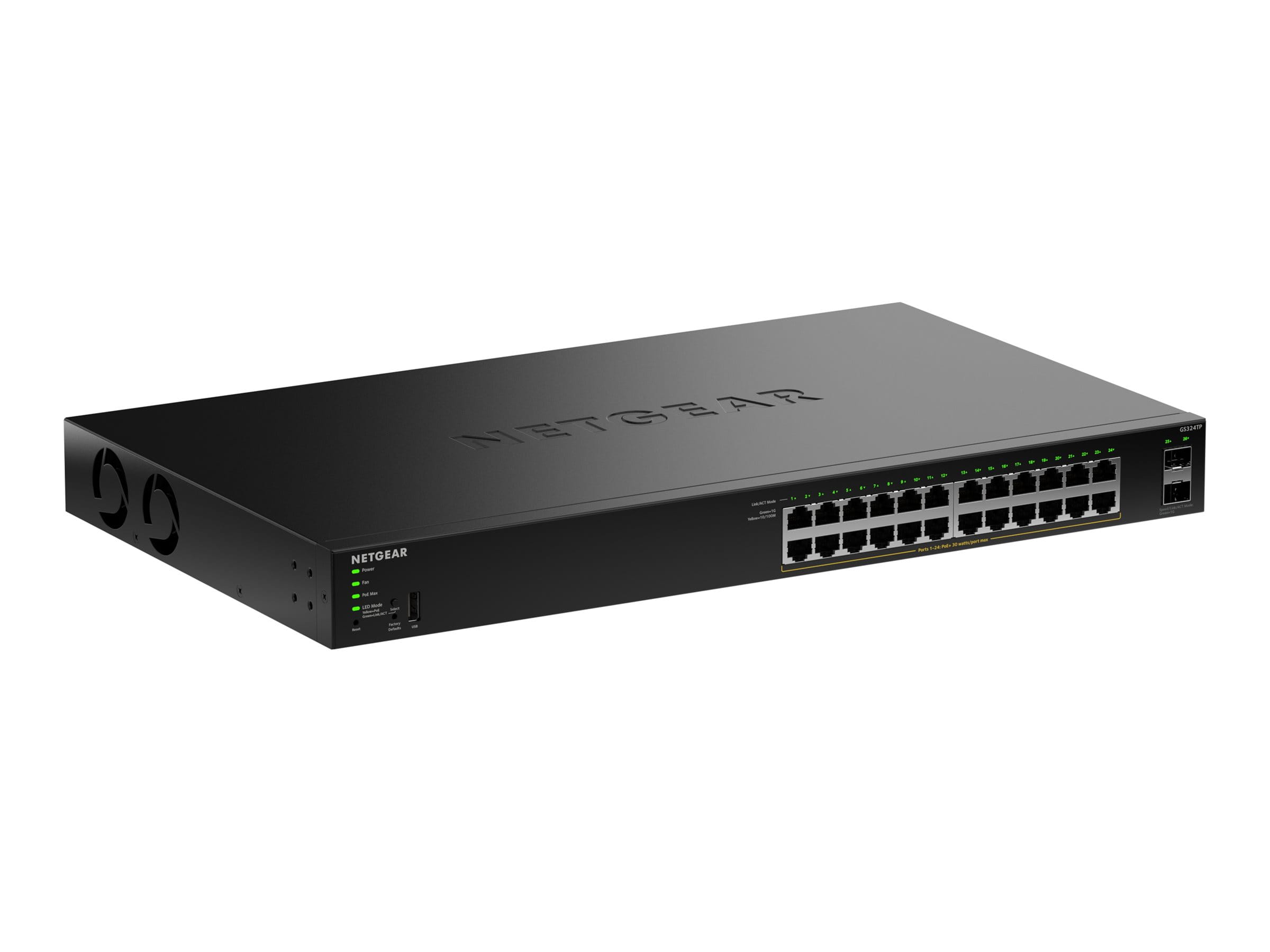 Netgear GS324TPv2 - Switch - 2+/L3 Lite - Smart - 24 x 10/100/1000 (PoE+)