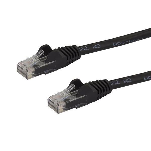 StarTech.com 1.5m CAT6 Ethernet Cable, 10 Gigabit Snagless RJ45 650MHz 100W PoE Patch Cord, CAT 6 10GbE UTP Network Cable w/Strain Relief, Black, Wiring is UL Certified/TIA - Category 6 - 24AWG (N6PATC150CMBK)