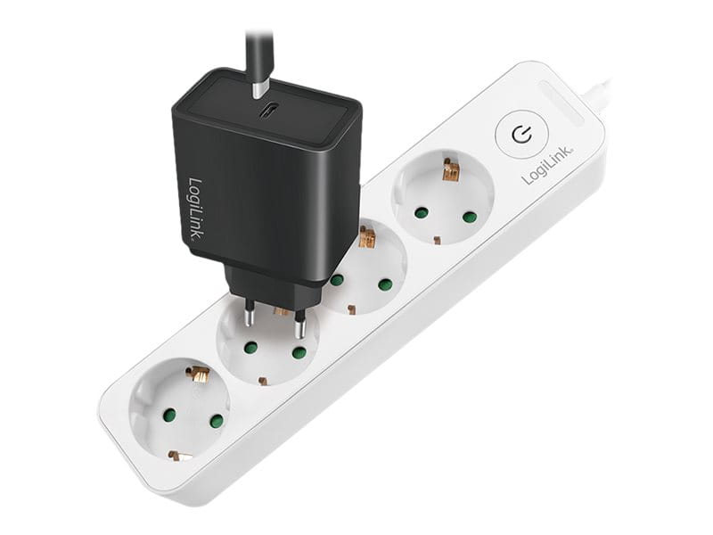 LogiLink Steckdosenleiste - Wechselstrom 250 V - 3680 Watt - Eingabe, Eingang Stromversorgung - Ausgangsanschlüsse: 4 (4 x CEE 7/3)