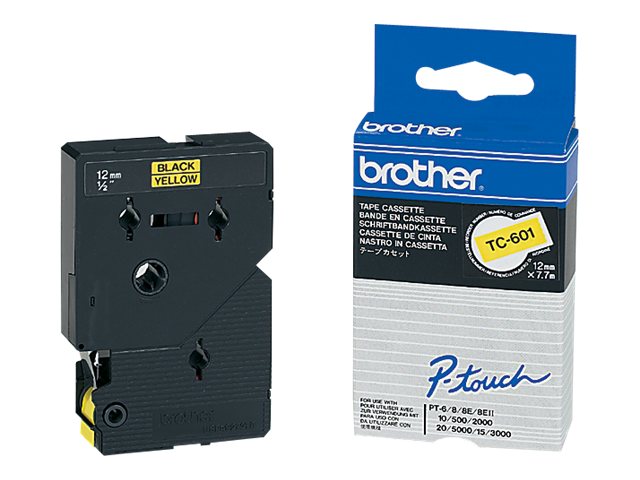 Brother Schwarz, Gelb - Rolle (1,2 cm x 8 m)