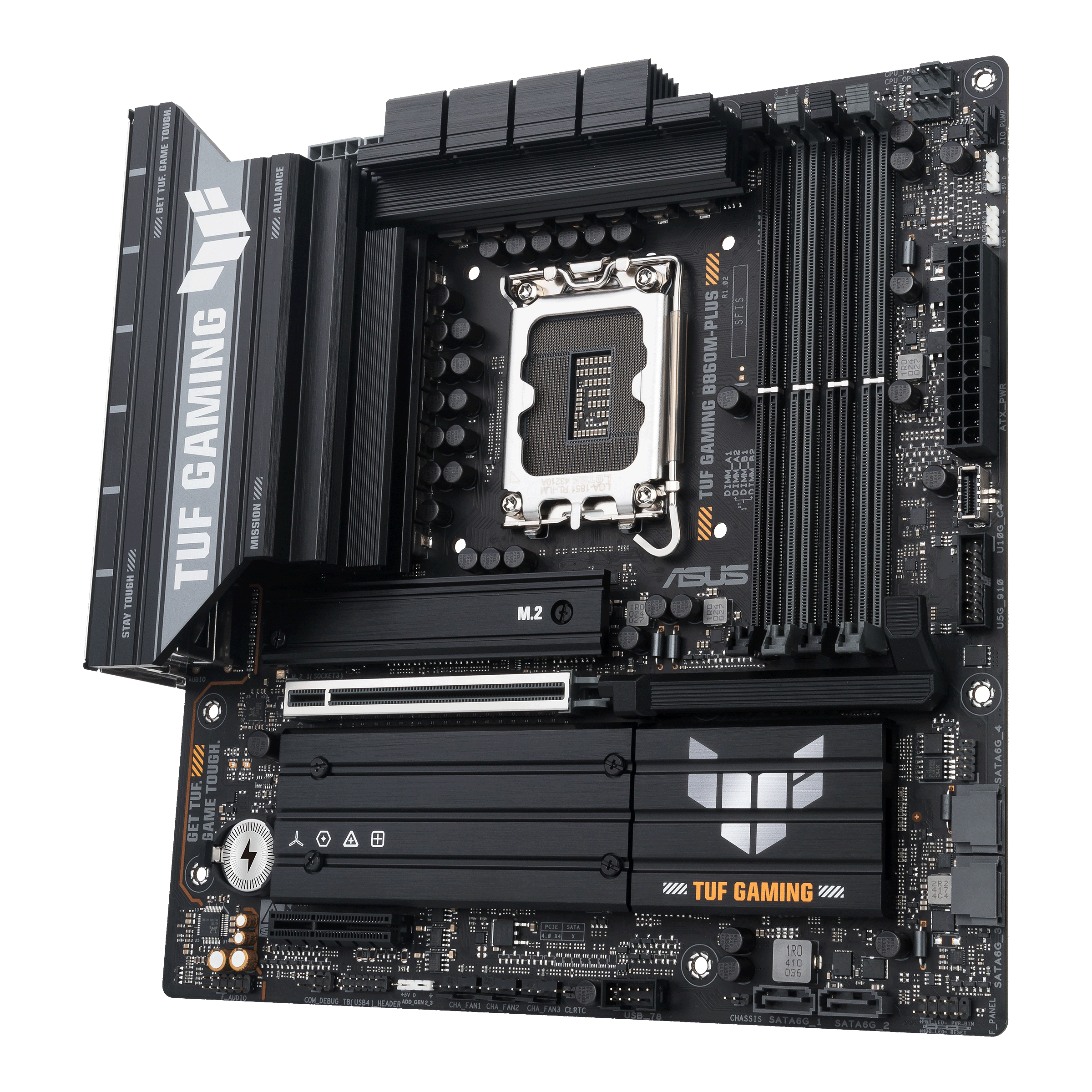 ASUS TUF GAMING B860M-PLUS - Motherboard - micro ATX - LGA1851-Sockel - B860 Chipsatz - USB-C 3.2 Gen 2x2, USB 3.2 Gen 2, USB 3.2 Gen 1, USB-C 3.2 Gen2 - 2.5 Gigabit LAN - Onboard-Grafik (CPU erforderlich)