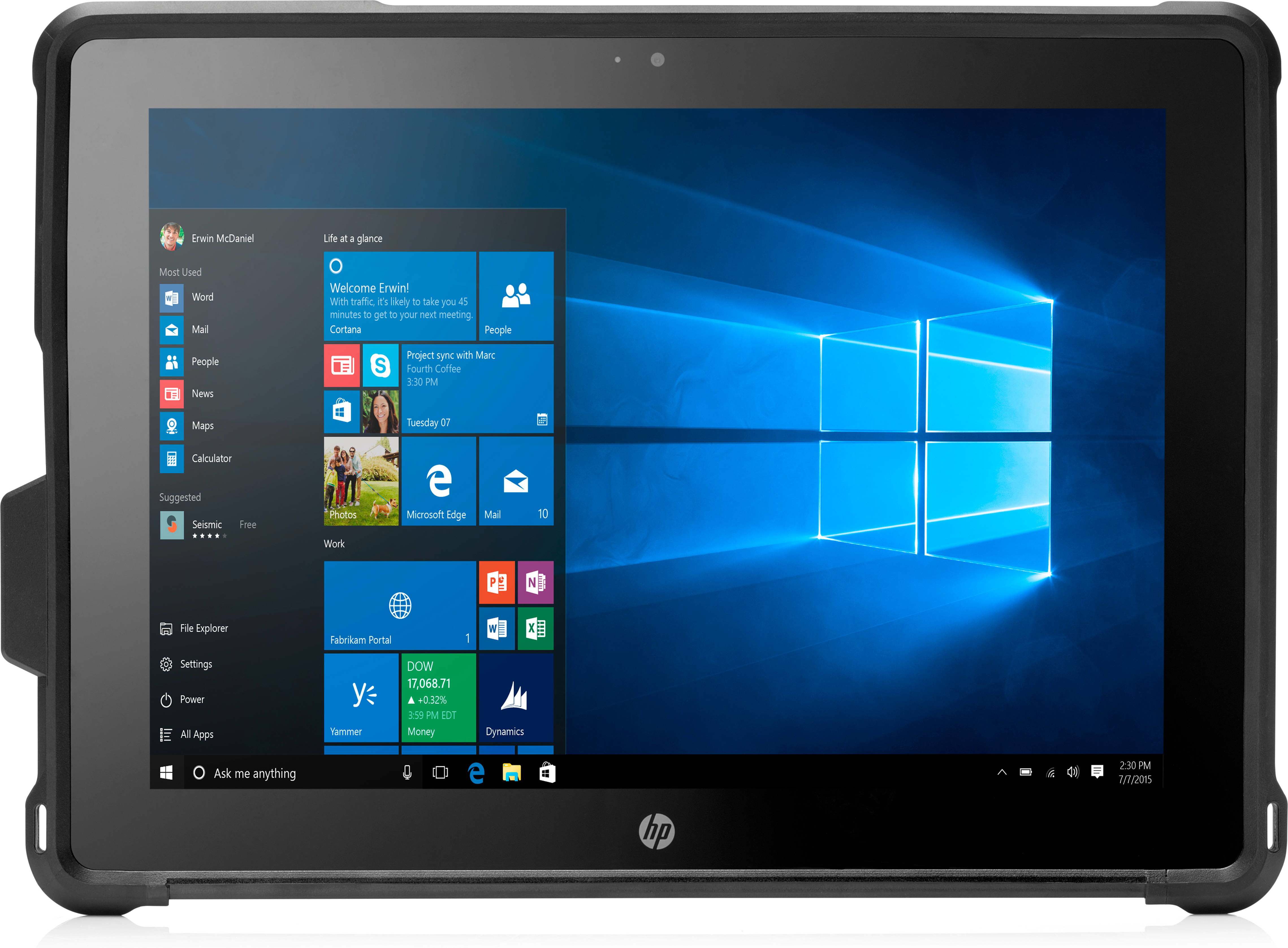 HP MX12 Retail Solution - Tablet - Intel Core m3 7Y30 / 1 GHz - Win 10 Pro 64-Bit - HD Graphics 615 - 4 GB RAM - 128 GB SSD HP Value - 30.48 cm (12")
