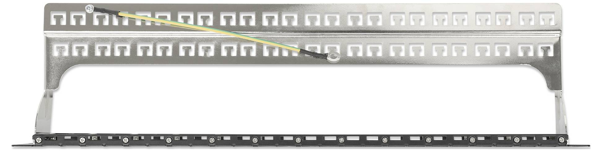 Intellinet Leeres Keystone-Patchpanel - Rack montierbar - abgeschirmt - Schwarz - 1U - 48.3 cm (19")