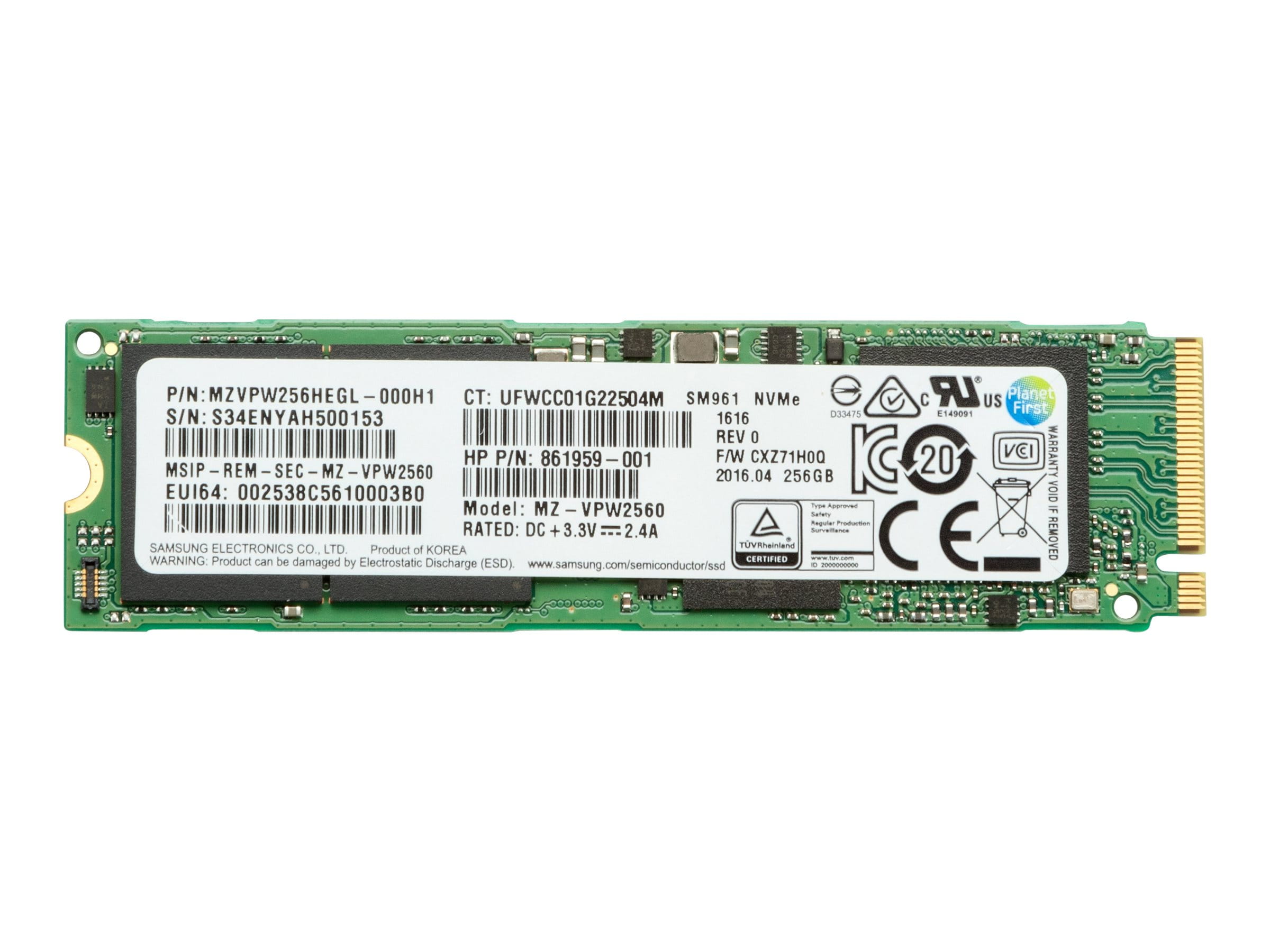 HP Z Turbo Drive - SSD - verschlüsselt - 256 GB - intern - M.2 - PCIe - Self-Encrypting Drive (SED)
