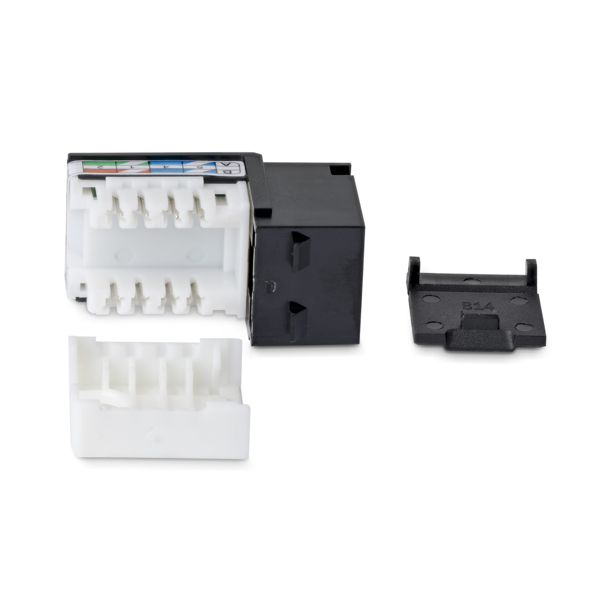 StarTech.com Cat6 Keystone Jack Modul, 24er-Pack RJ45 Ethernet Keystone Buchse, UTP Cat6 Wandbuchse, 90 Grad 110 Punch Down Buchse, Schwarz, Abgewinkelt, Schwarz, RJ-45, Buchse, Buchse, 10GBase-T