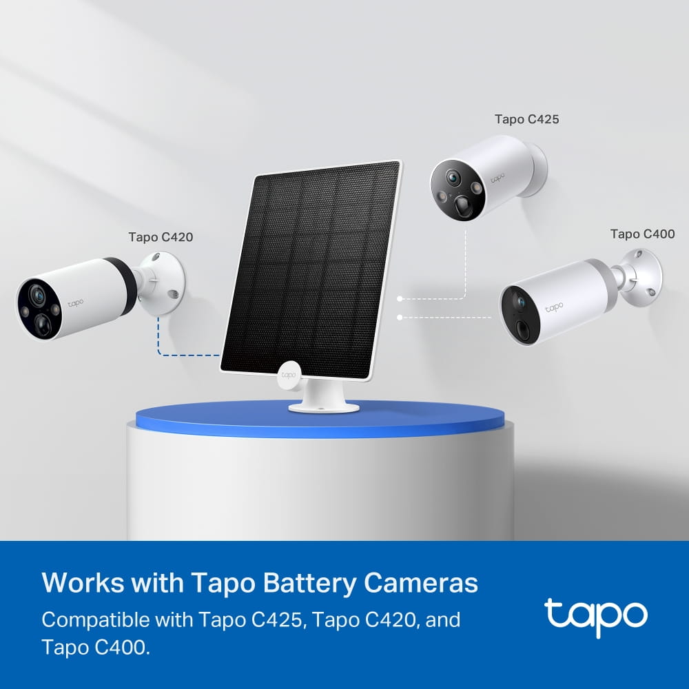 TP-LINK Tapo Solarpanel, 4,5 W, 5,2 V, 0 - 360°, IP65, Mikro-USB, Tapo C425, Tapo C420, Tapo C400