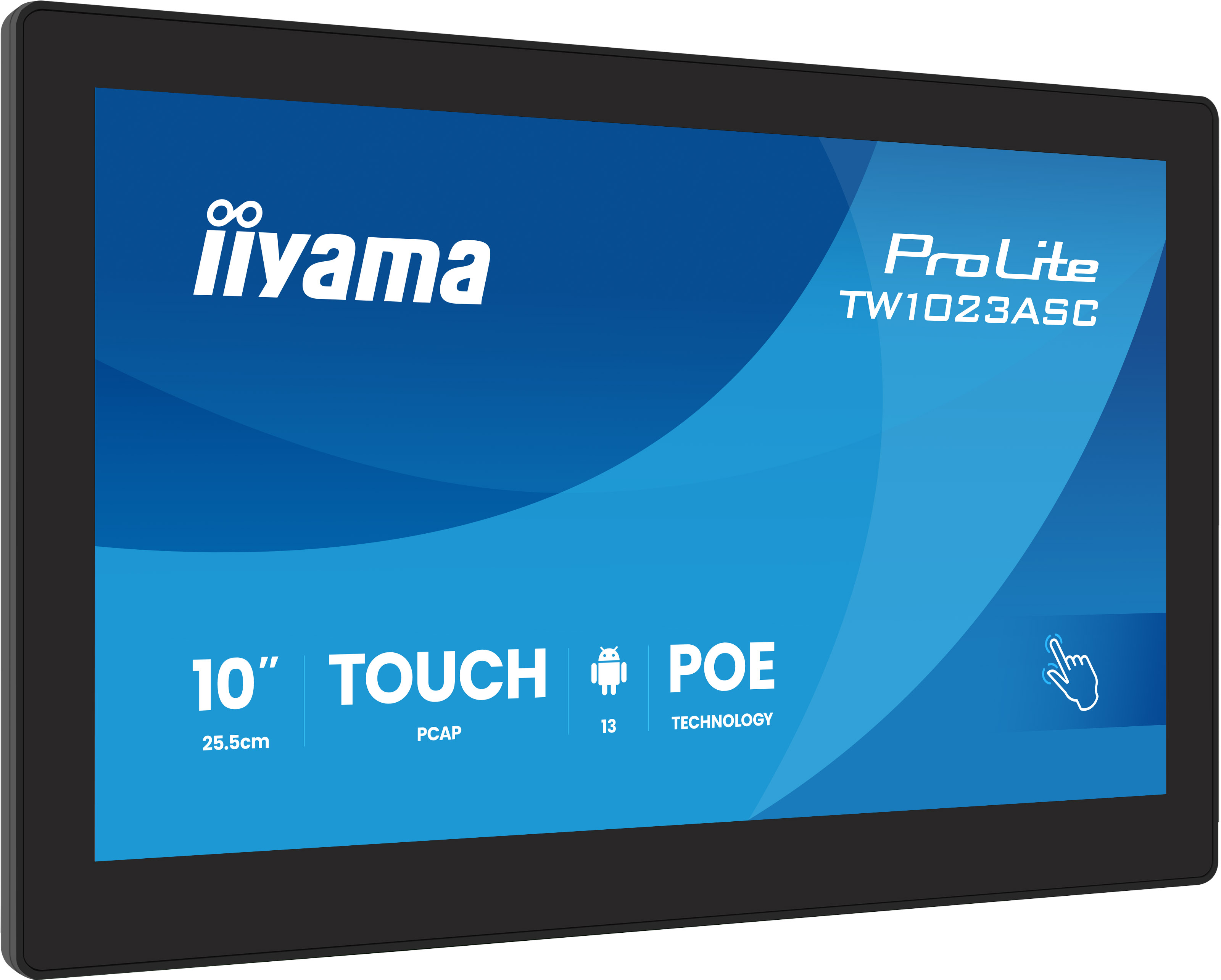 Iiyama ProLite TW1023ASC-B3P - Android-PC - Touchscreen-PC - 1 RK3568 - RAM 4 GB - SSD - eMMC 32 GB - Mali-G52 - Bluetooth 5.2, 1GbE - WLAN: 802.11a/b/g/n/ac, Bluetooth 5.2 - Android 13 - Monitor: LED 25.7 cm (10.1")