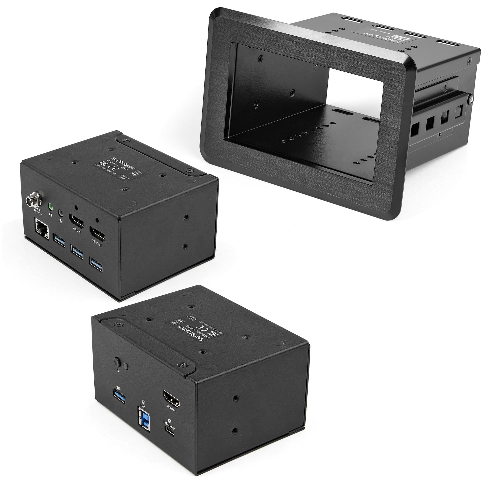 StarTech.com Dockingstation für Konferenzräume - Universelles Laptop Dock - 4K HDMI, 60W PD, USB Hub, GbE, Audio In-Table Connectivity Box für Huddle/Boardroom Collaboration Space (KITBZDOCK)