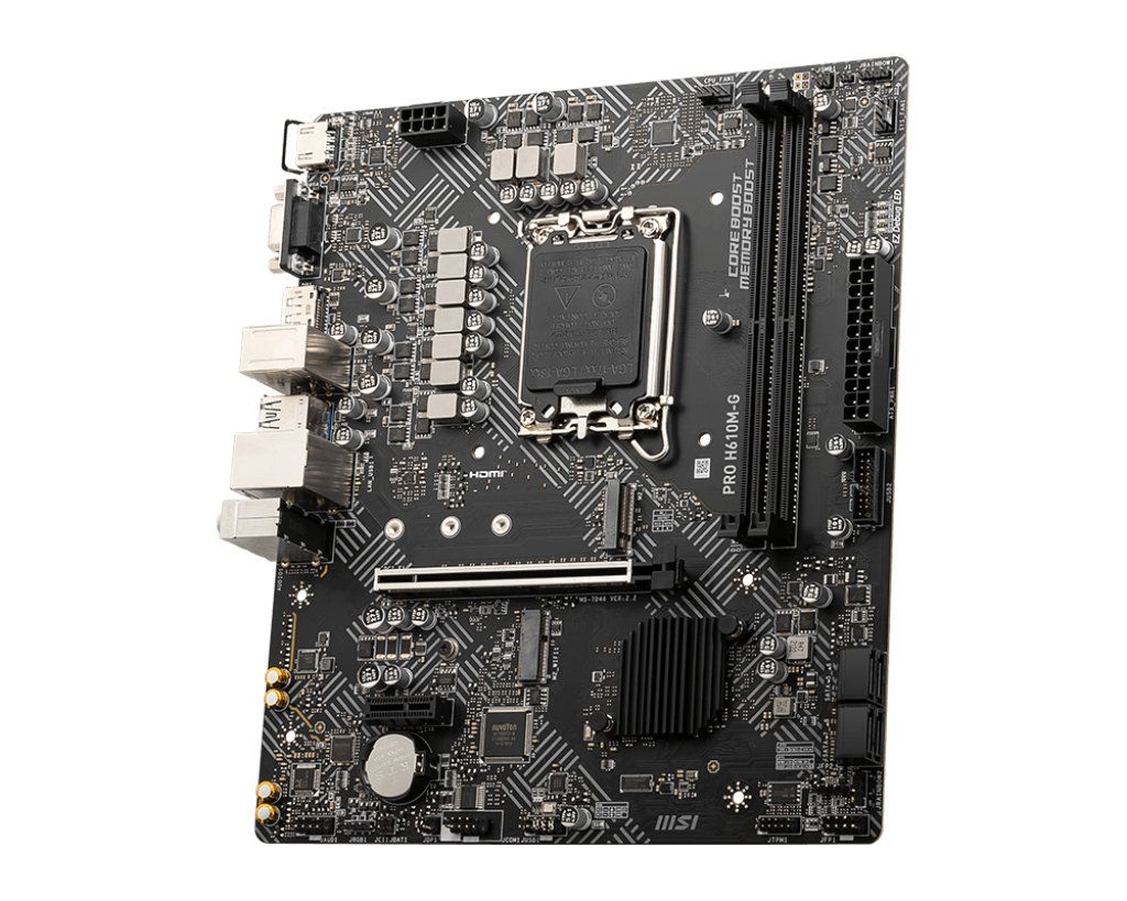 MSI PRO H610M-G - Motherboard - micro ATX - LGA1700-Sockel - H610 Chipsatz - USB 3.2 Gen 1 - Gigabit LAN - Onboard-Grafik (CPU erforderlich)
