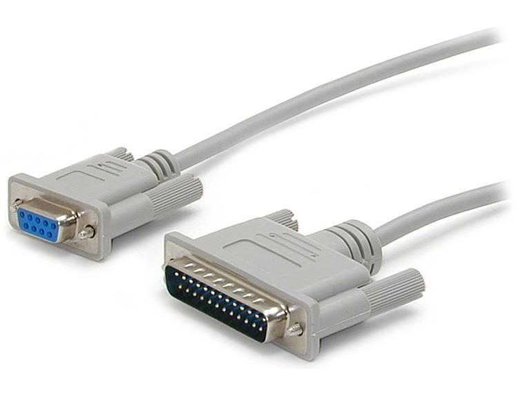 StarTech.com 3m gekreuztes DB9 auf DB25 Seriell Nullmodemkabel - Bu/St - 9 polig Nullmodem Kabel - Nullmodemkabel - DB-9 (W)
