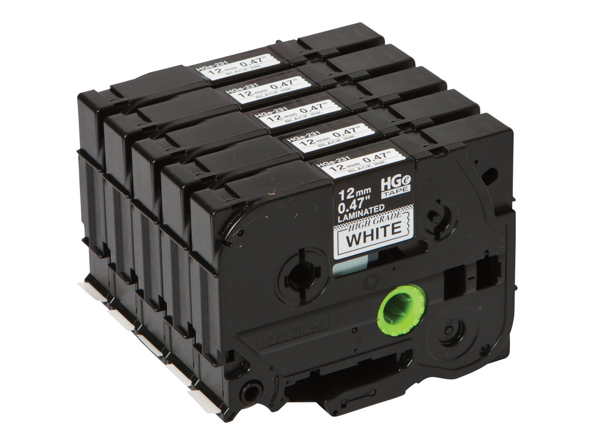 Brother HGE-231V5 - Schwarz auf Weiß - Rolle (1,2 cm x 8 m)
