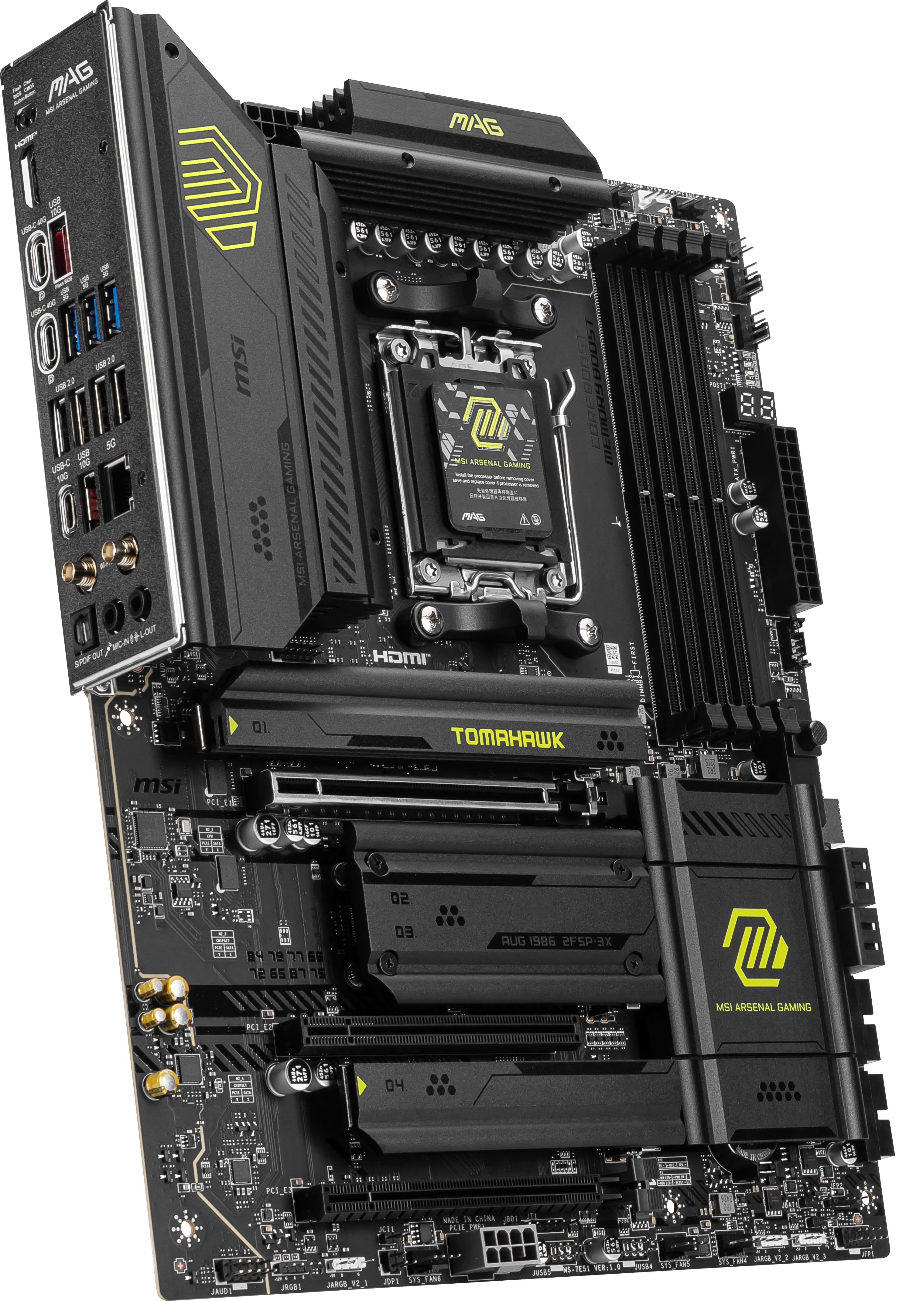 MSI MAG X870 TOMAHAWK WIFI - Motherboard - ATX - Socket AM5 - AMD X870 Chipsatz - USB 3.2 Gen 2, USB4, USB-C 3.2 Gen 2x2, USB 3.2 Gen 1 - 5 Gigabit Ethernet, Wi-Fi 7 - Onboard-Grafik (CPU erforderlich)
