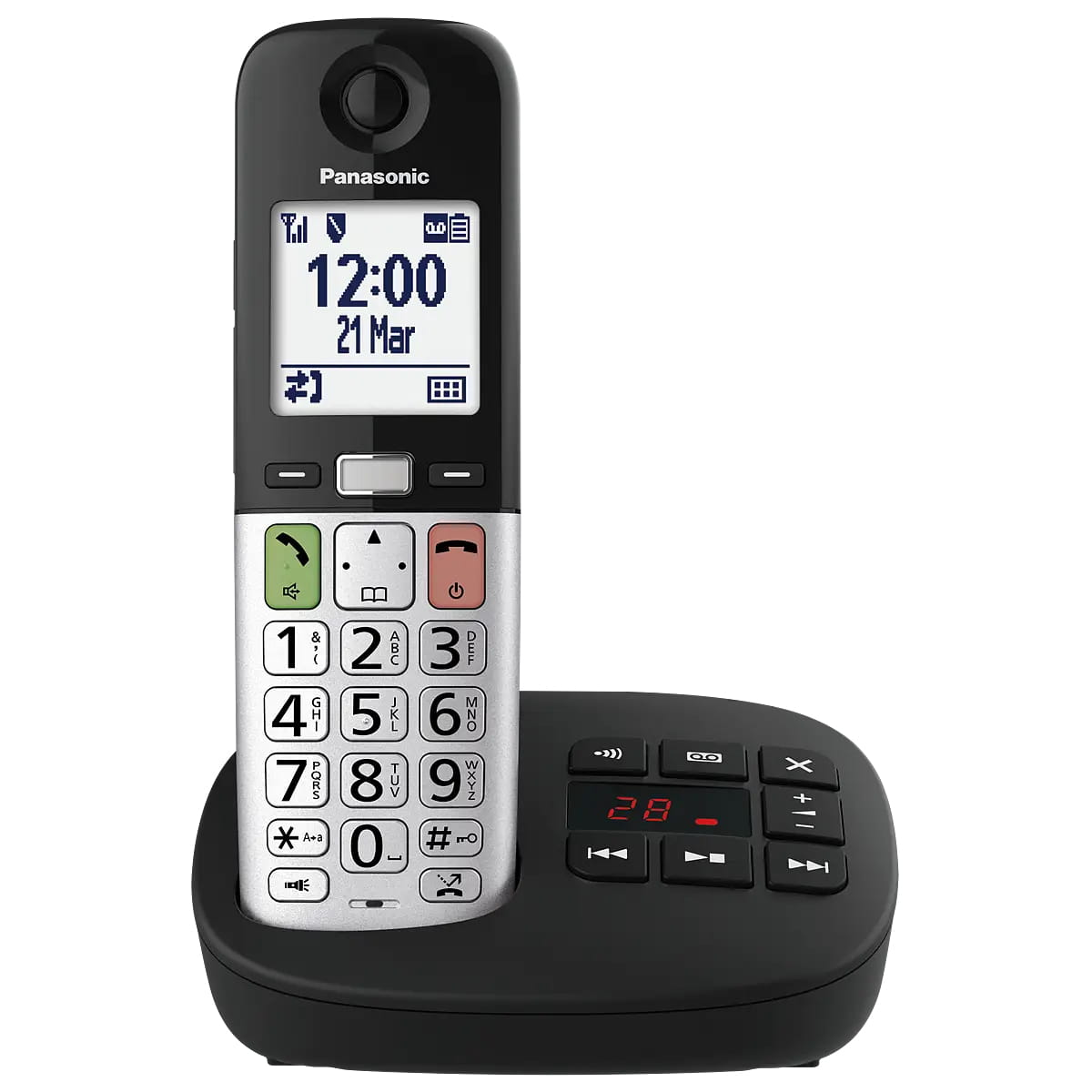Panasonic KX-TGU430, DECT-Telefon, Kabelloses Mobilteil, Freisprecheinrichtung, 1000 Eintragungen, Anrufer-Identifikation, Schwarz, Grau