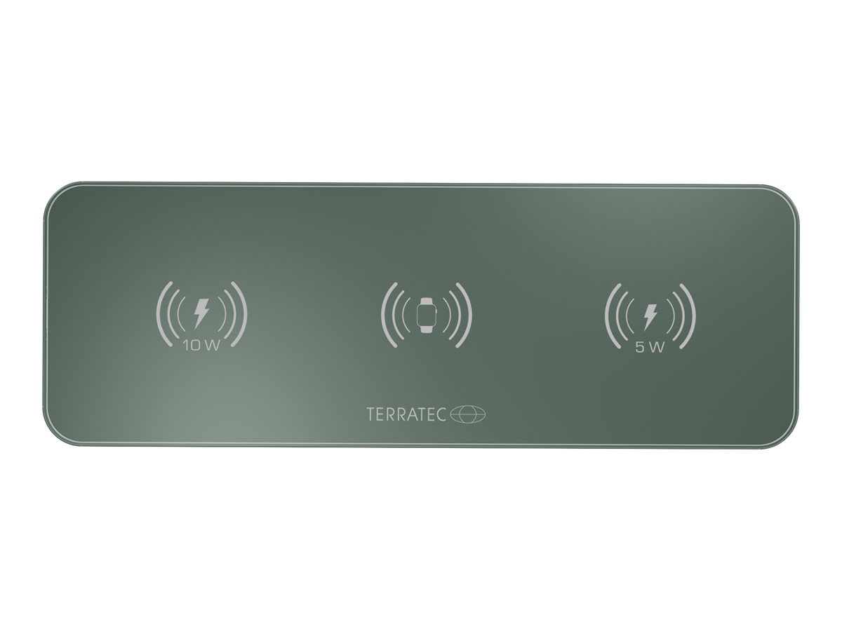TerraTec ChargeAIR All green - Kabelloses Ladegerät + AC-Netzteil - 10 Watt - 1.2 A - für Apple AirPods (1. Generation, 2. Generation)