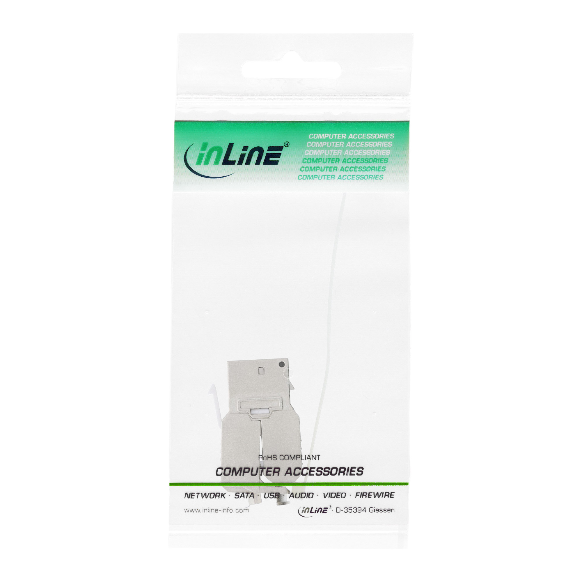 InLine Keystone RJ45 Buchse - SNAP-In - Cat.6a - mit Staubschutz schwarz