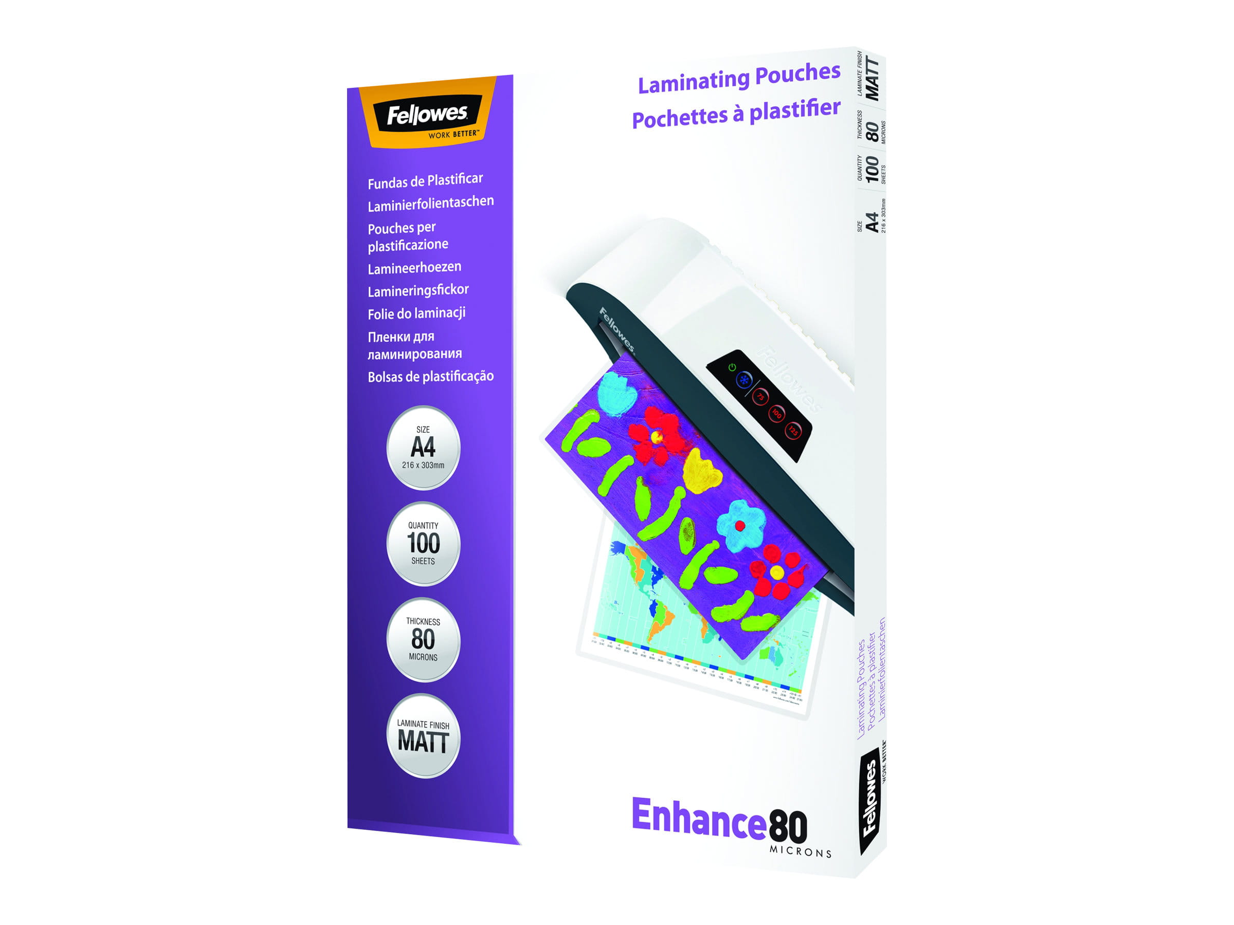 Fellowes 80 Mikron - 100er-Pack - Matte - A4 (210 x 297 mm)