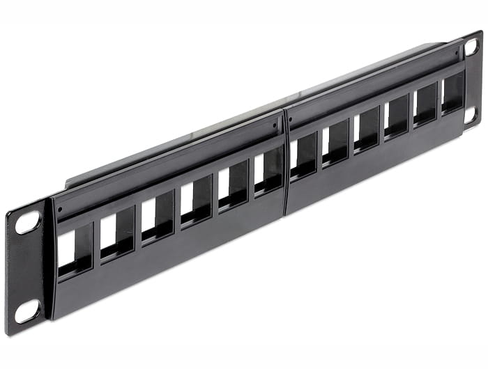 Delock Patch Panel - Schwarz - 1U - 25.4 cm (10")