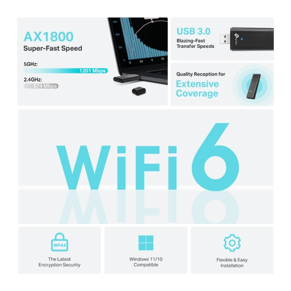 TP-LINK Archer TX20U V1 - Netzwerkadapter - USB 3.0