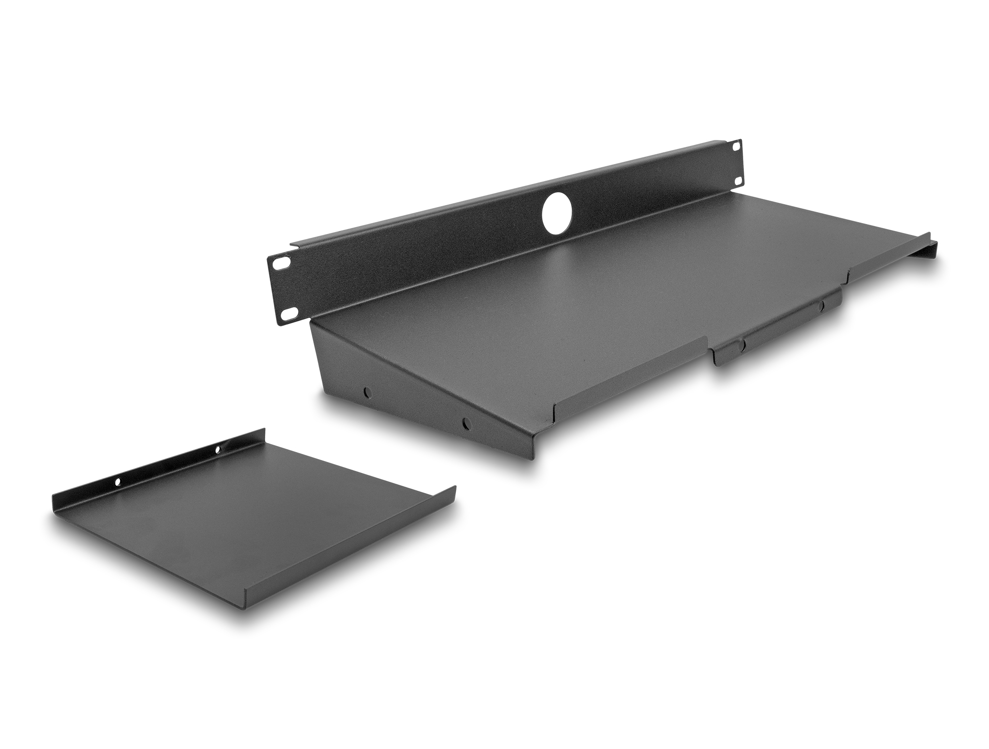 Delock Rack Tastatur-/Mausablage - Dunkelgrau - 1U - 48.3 cm (19")