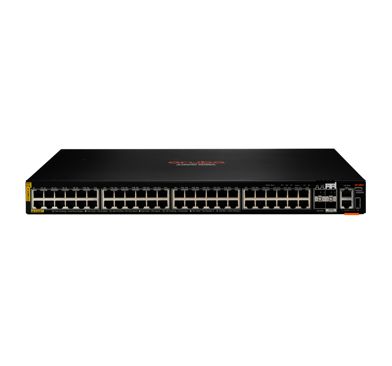 HPE Aruba Networking 6200M 48G Class4 PoE 4SFP+ Switch - Switch - max. Stapelentfernung 10 km - L3 - managed - 48 x 10/100/1000 (PoE+)