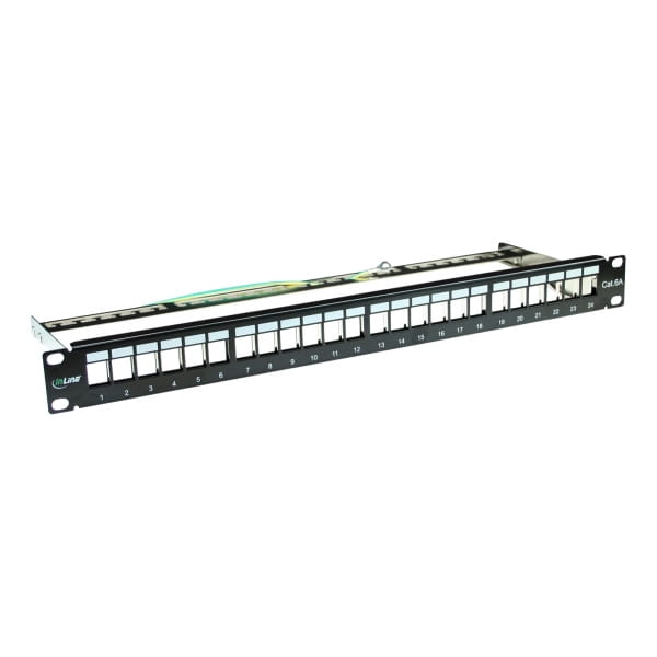 InLine Patchfeld Leerblech 24-fach - für Keystone Snap-In 19"/1HE - schwarz