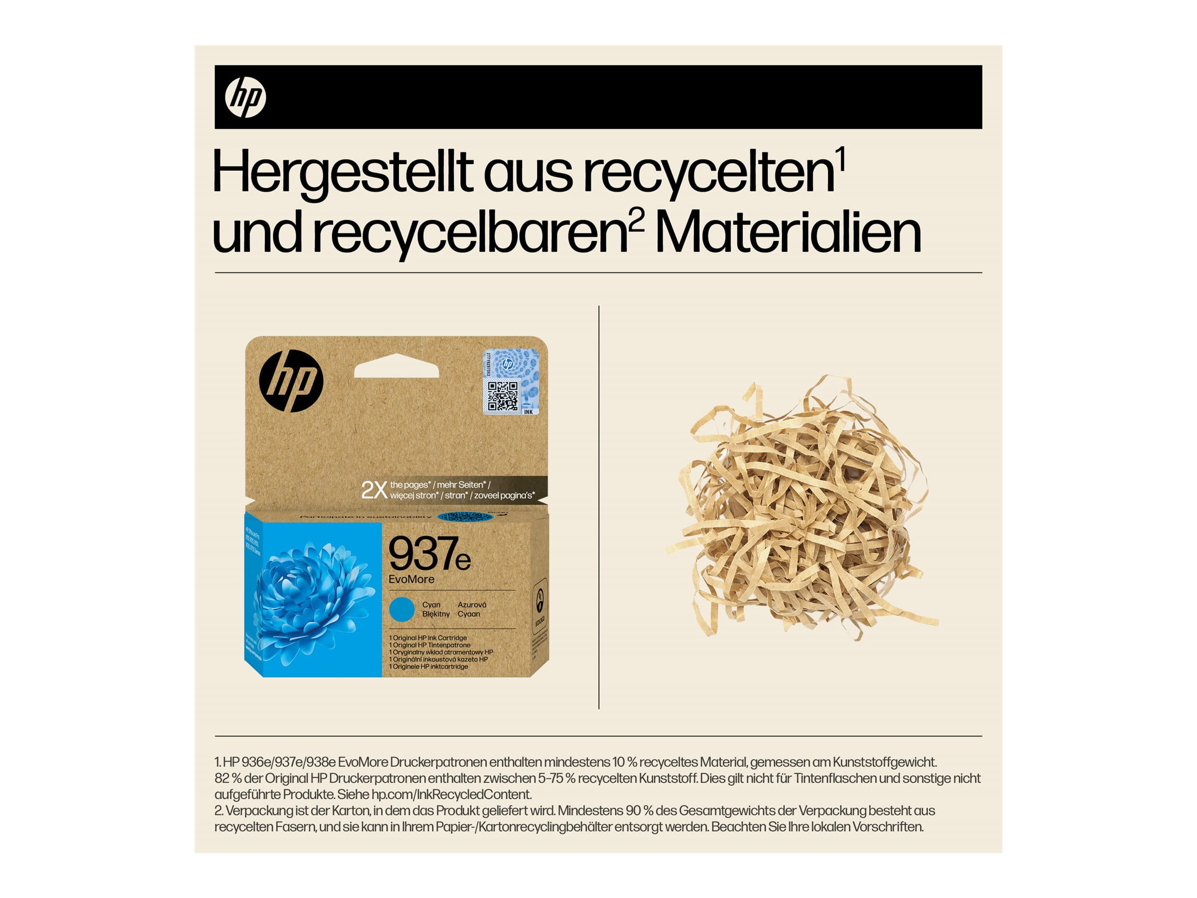 HP 937e EvoMore - Cyan - original - Tintenpatrone