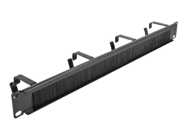 Delock Cable Management Brush Strip with 4 hooks - Kabelführungspanel mit Bürste - Schwarz - 1U - 48.3 cm (19")