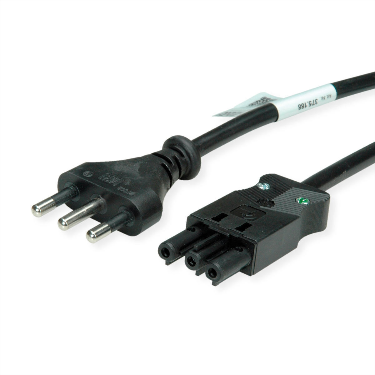 Bachmann Zuleitung H05VV-F 3G1.5mm² Schwarz Italien P40 Stecker 16A