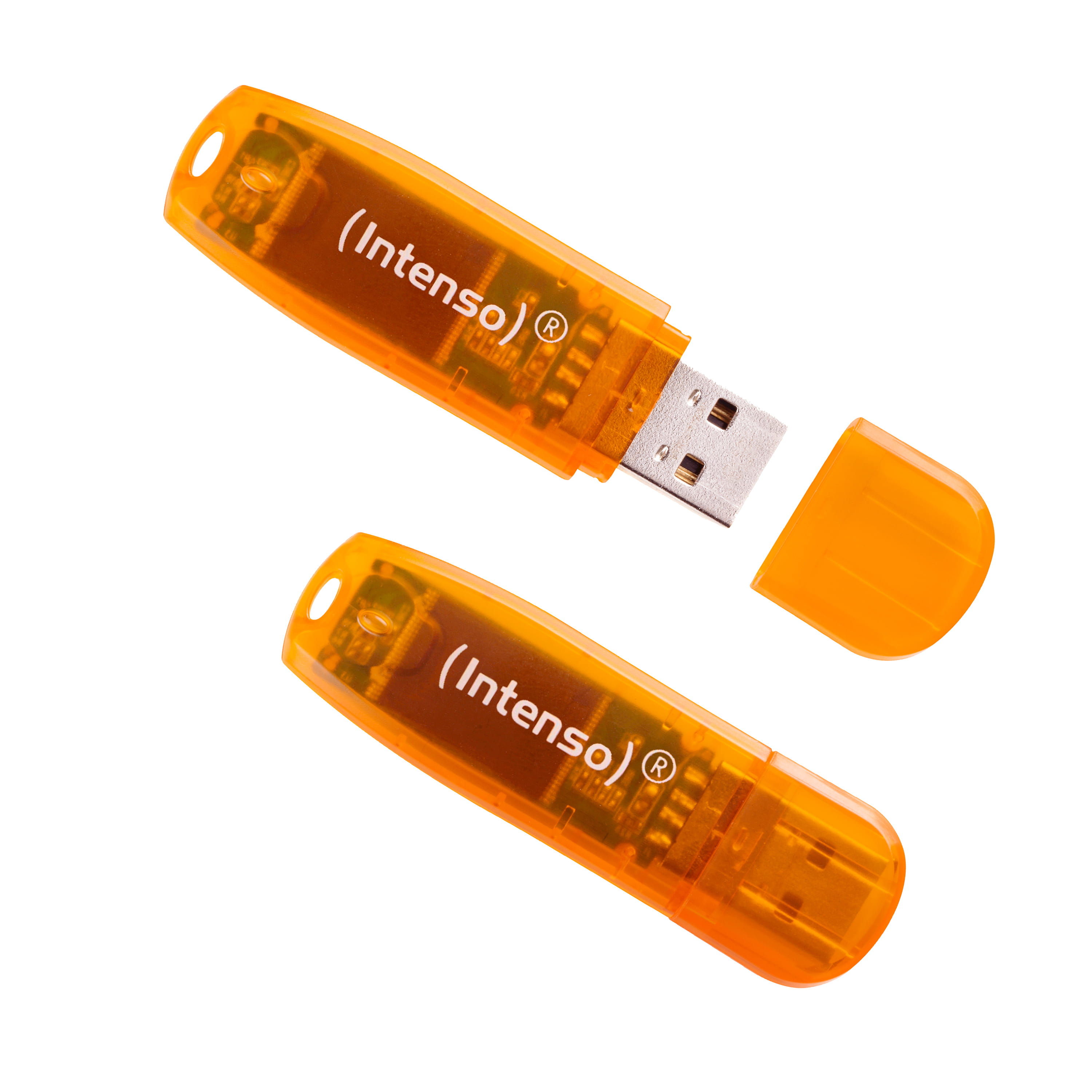 Intenso Rainbow Line - USB-Flash-Laufwerk - 64 GB - USB 2.0 - orange (Packung mit 2)