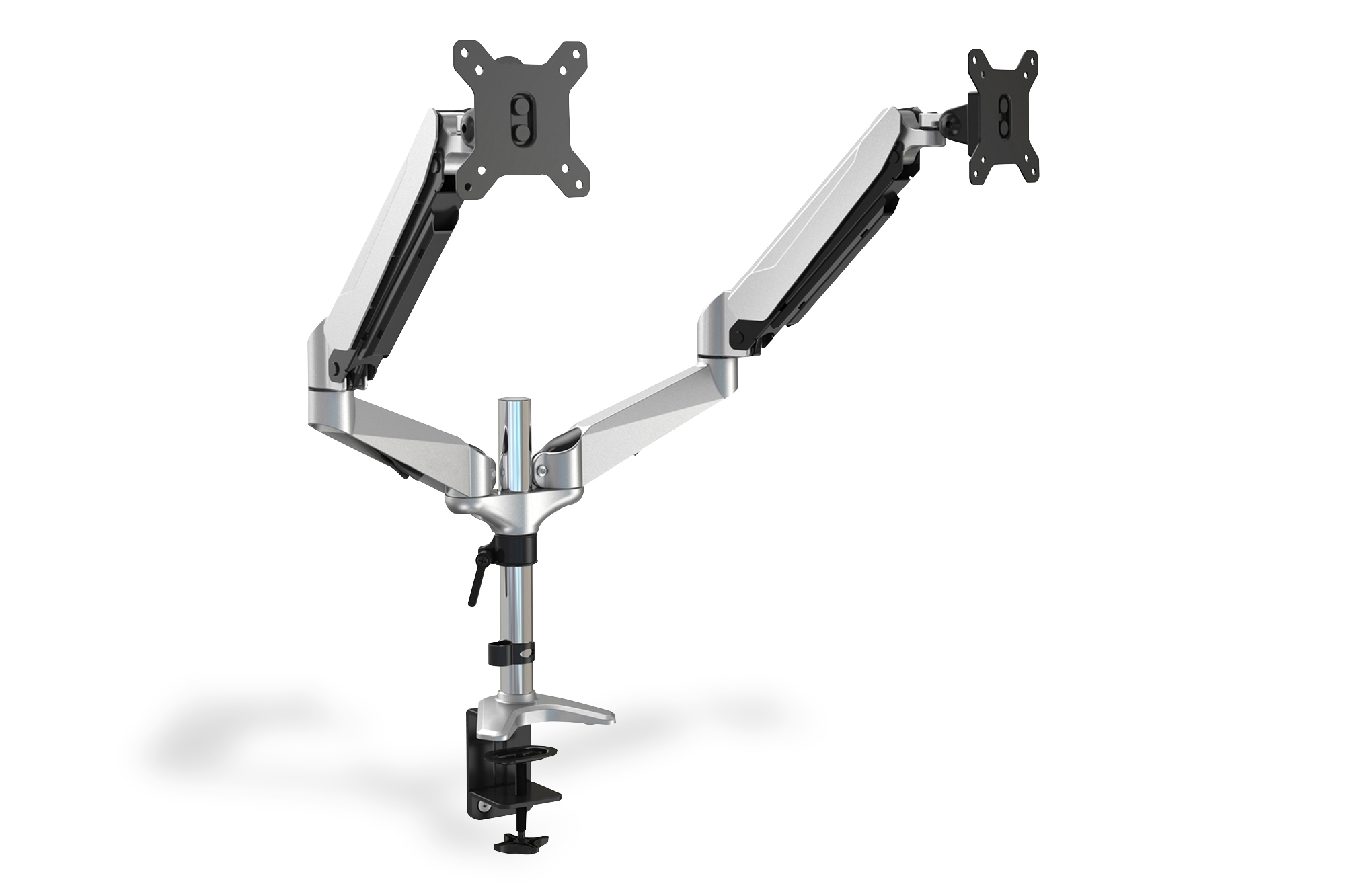DIGITUS Dual Monitorhalter mit Gasdruckfeder und Klemmbefestigung