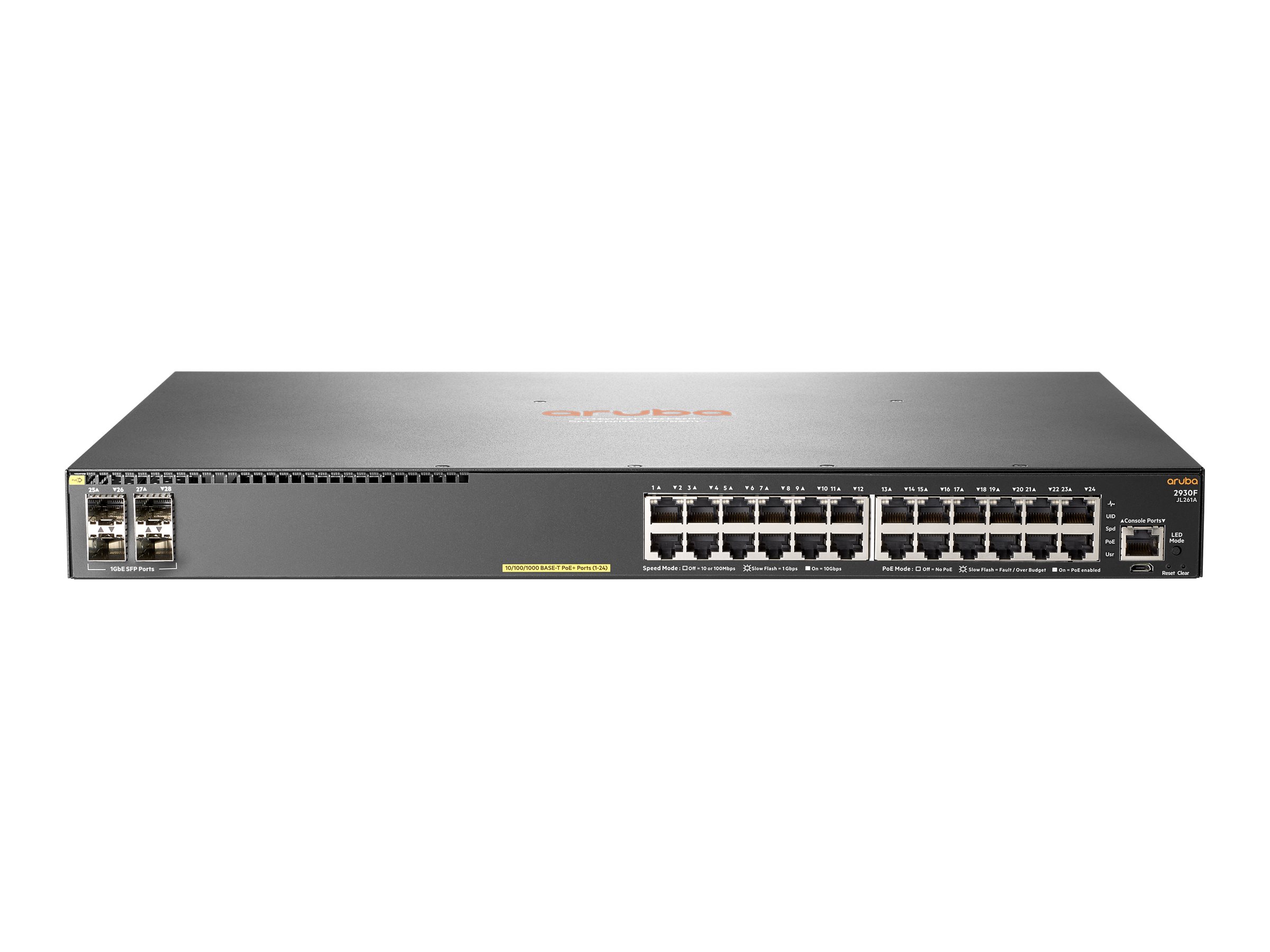 HPE Aruba Networking 2930F 24G PoE+ 4SFP - Switch - L3 - managed - 24 x 10/100/1000 (PoE+)